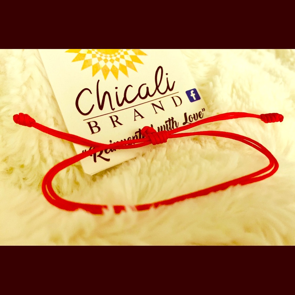 String red Cord set bracelet unisex